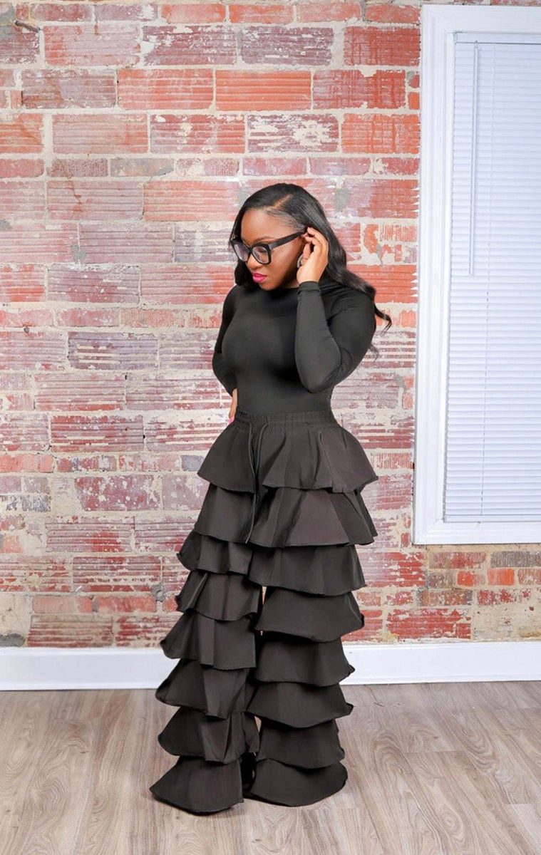 Statement Tiered Ruffle Pants – Jazz It Up Boutique
