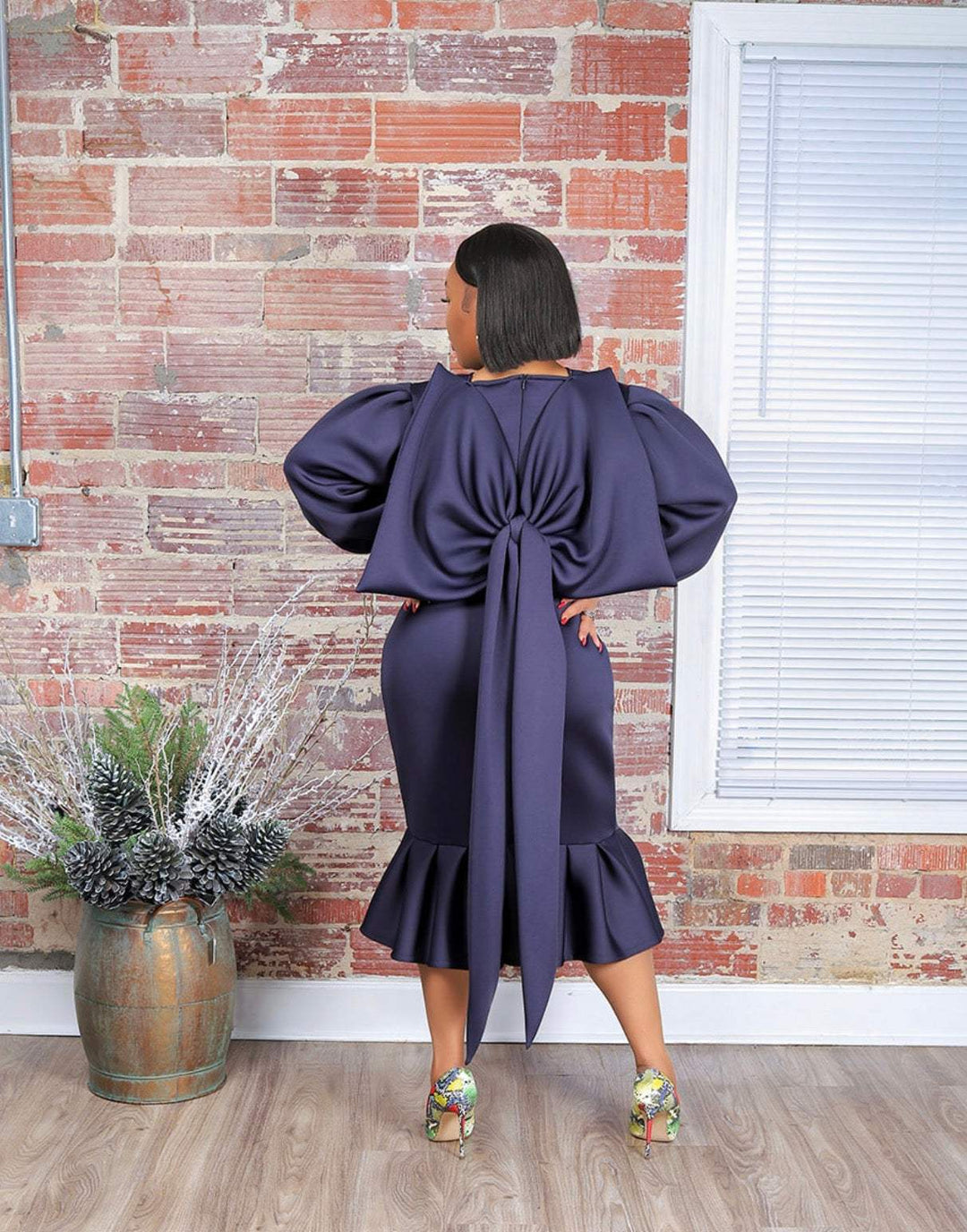 midi dress elbow sleeve Orchid Elbow Sleeve Midi Dress