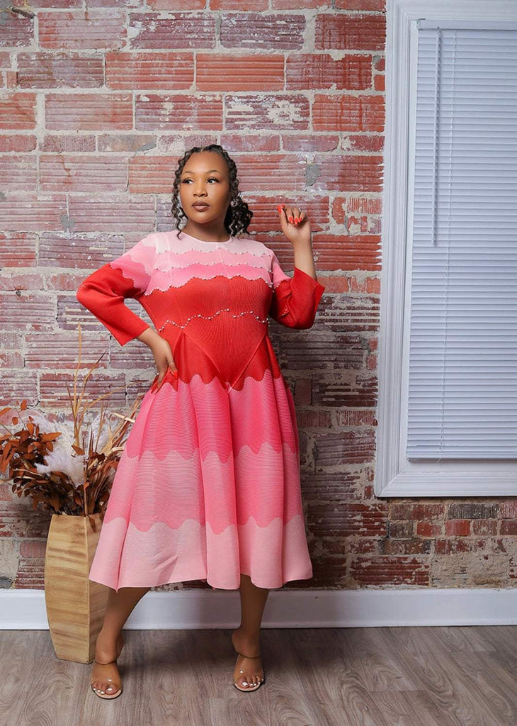 Elegance in Pearls Midi Dress