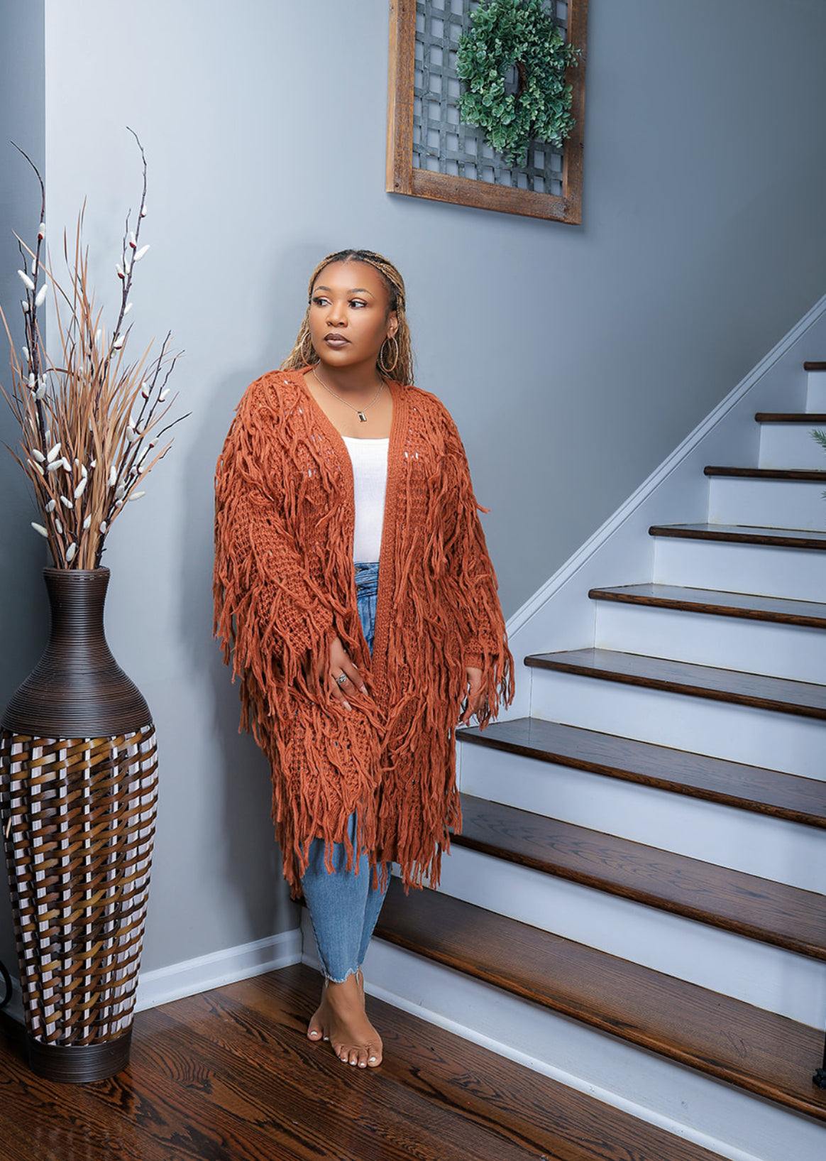 Fringe Knit Cardigan – Jazz It Up Boutique