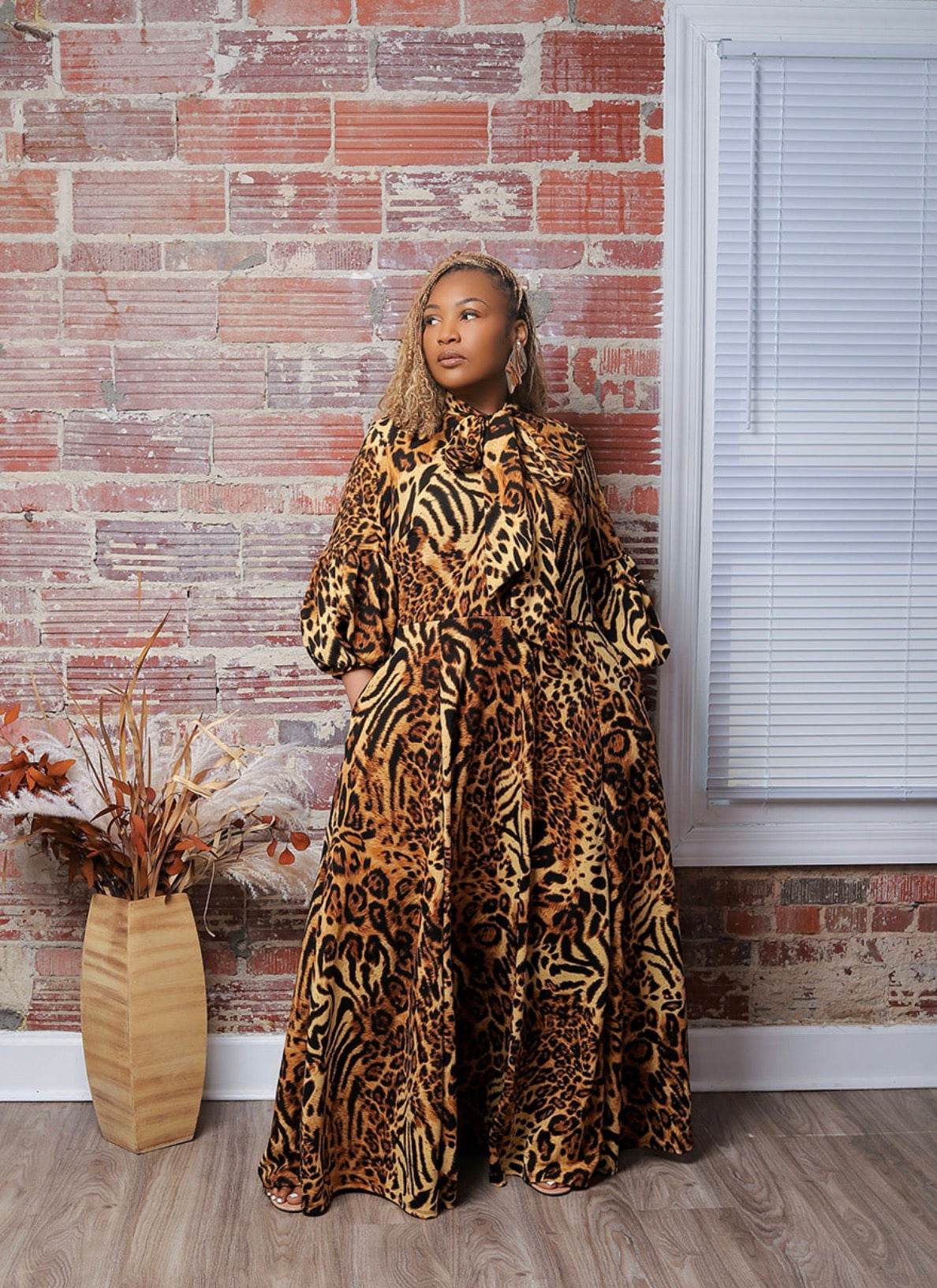maxi dress with fur coat WILD ELEGANCE MAXI DRESS – Jazz It Up Boutique