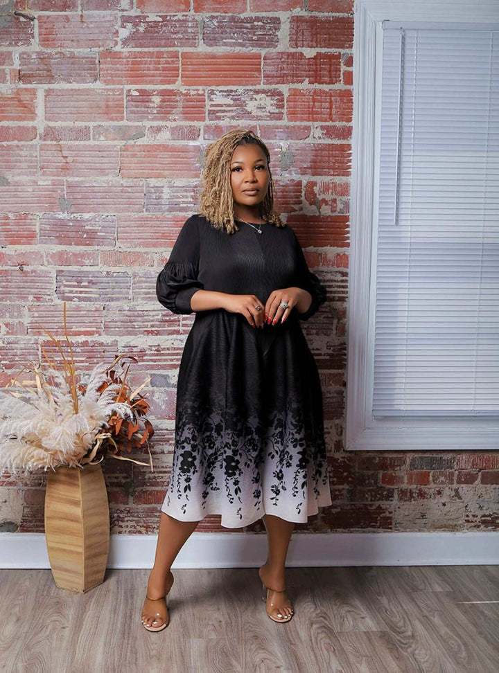 Bloom After Dark Midi Dress