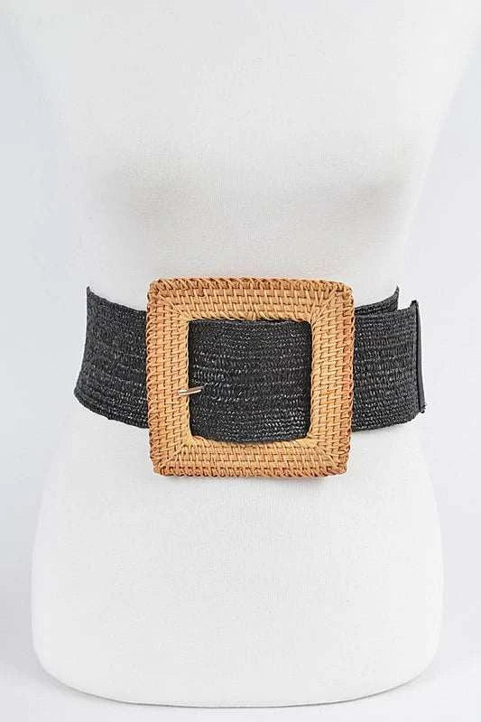Oversized Bamboo Buckle Waist Elastic Belt – Jazz It Up Boutique display picture 1